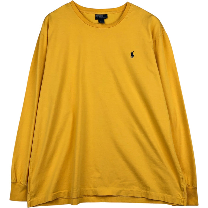Ralph Lauren POLO by Ralph Lauren long-sleeved T-shirt, men's size XL cotton yellow type Vintage Second Hand