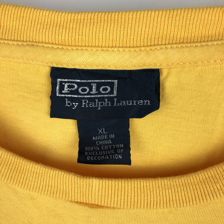 Ralph Lauren POLO by Ralph Lauren long-sleeved T-shirt, men's size XL cotton yellow type Vintage Second Hand