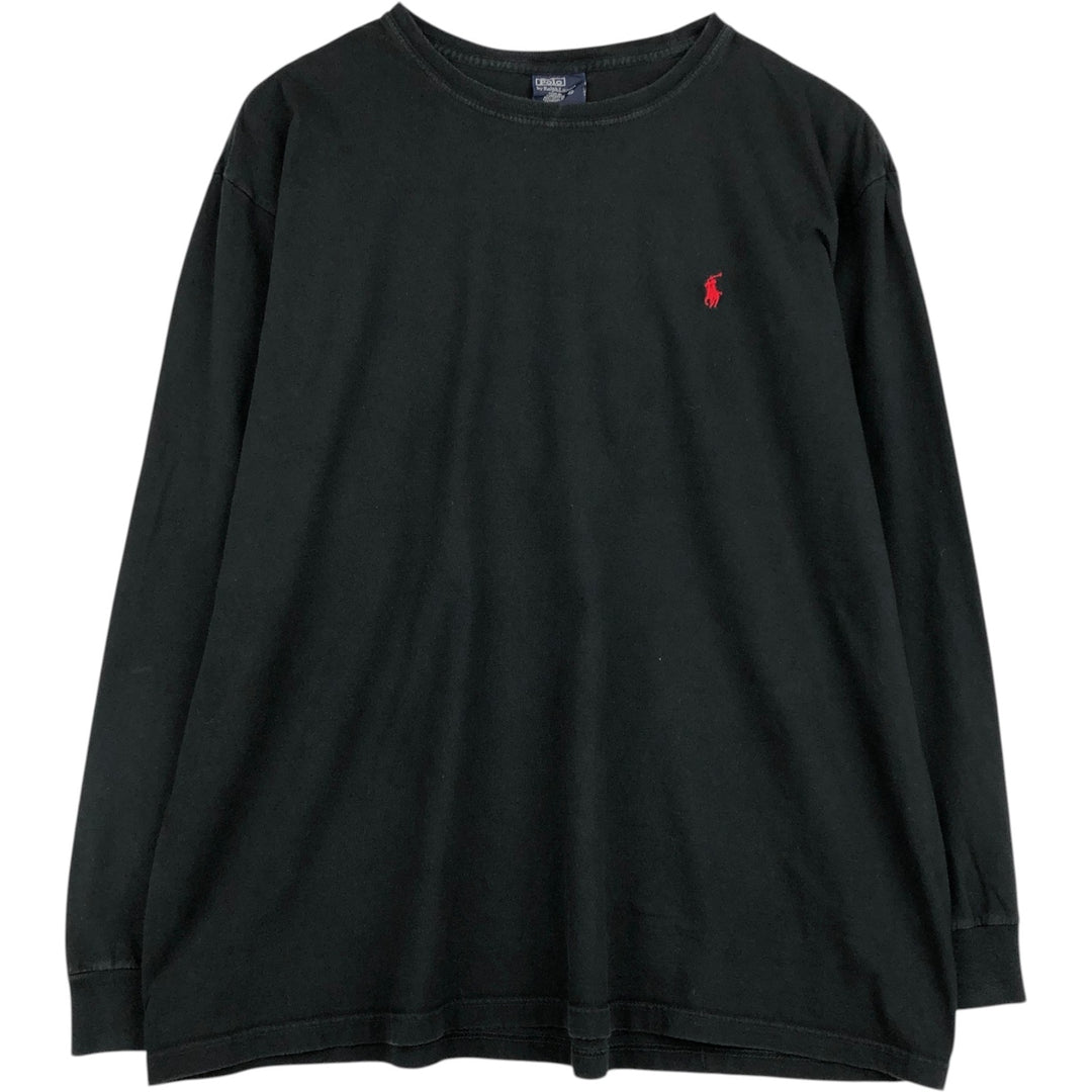Ralph Lauren POLO by Ralph Lauren long-sleeved T-shirt, men's size XL cotton black type Vintage Second Hand