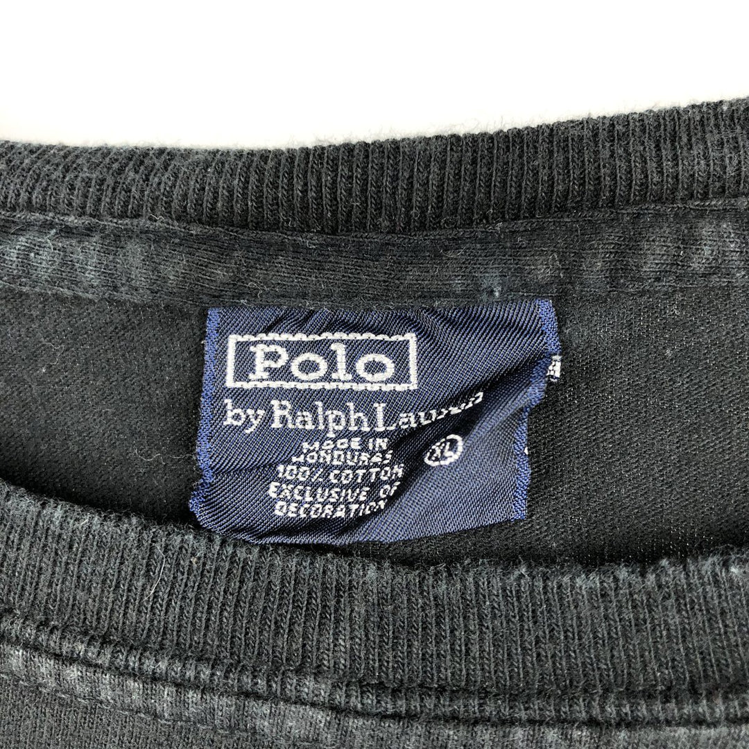 Ralph Lauren POLO by Ralph Lauren long-sleeved T-shirt, men's size XL cotton black type Vintage Second Hand
