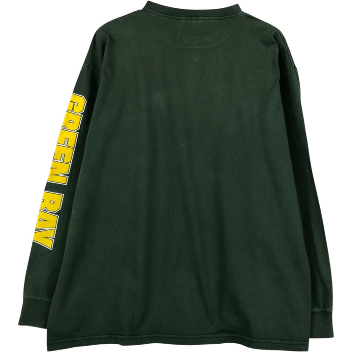 90'S LOGO ATHLETIC NFL Green Bay Packers Long-Sleeve T-Shirt, Made in USA, Men's Size L (Equivalent), Vintage cotton green type Vintage Second Hand