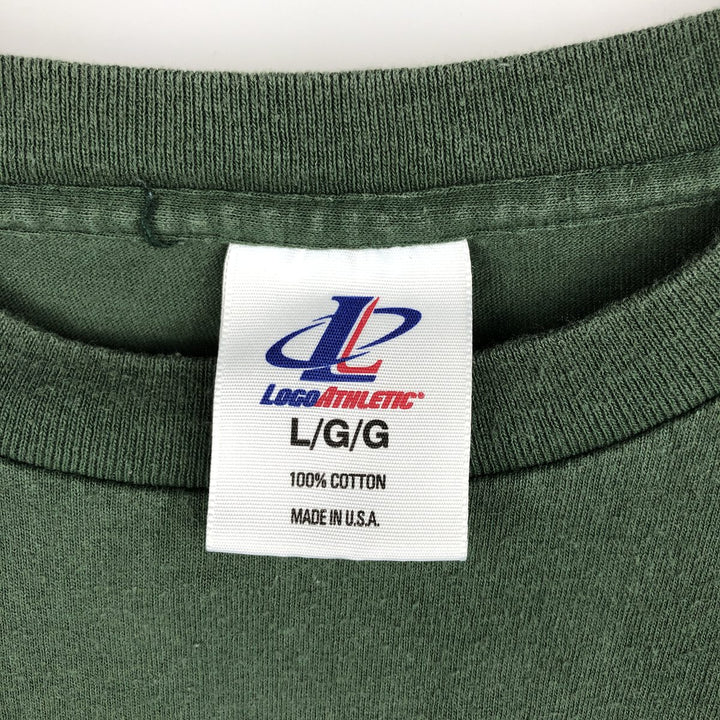 90'S LOGO ATHLETIC NFL Green Bay Packers Long-Sleeve T-Shirt, Made in USA, Men's Size L (Equivalent), Vintage cotton green type Vintage Second Hand