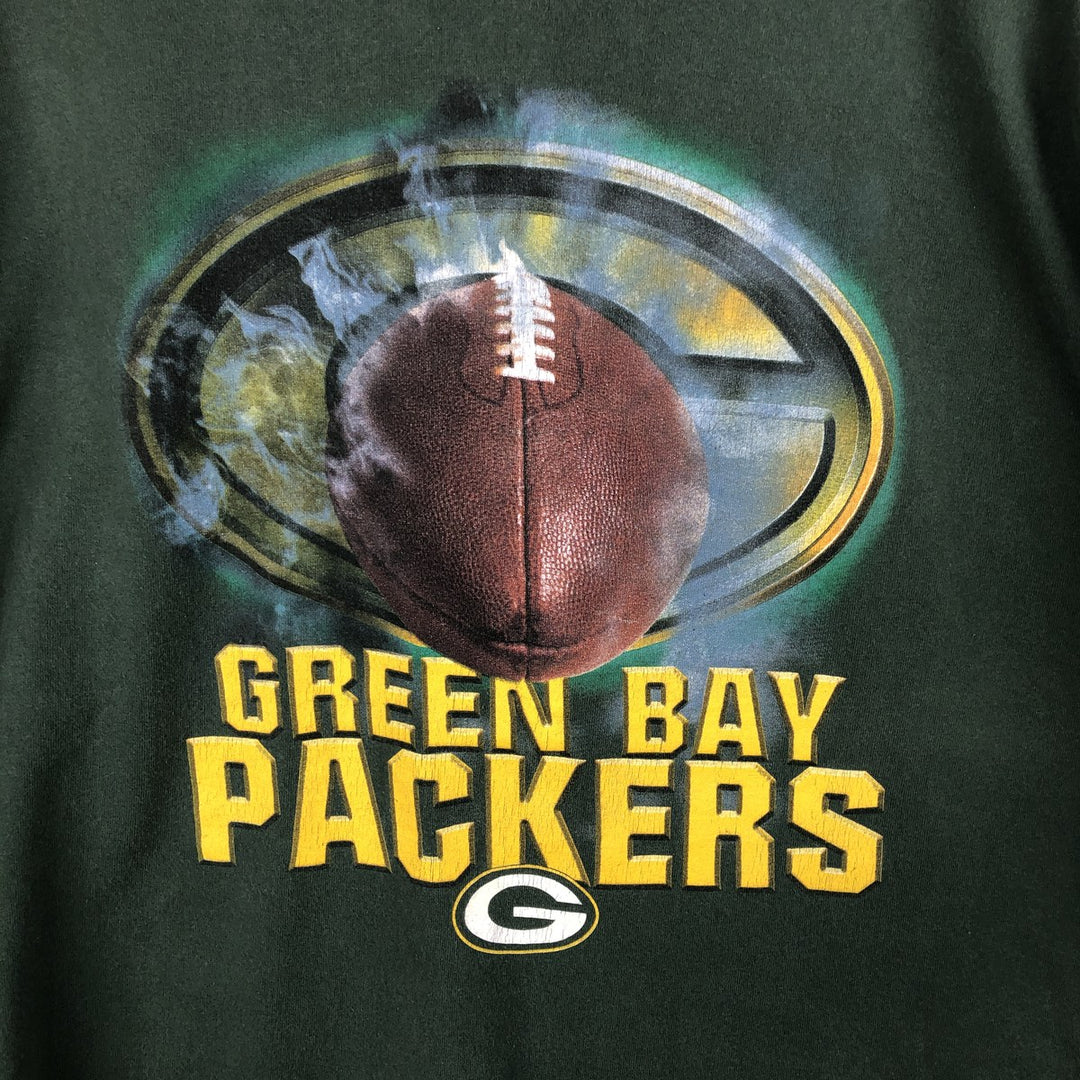 90'S LOGO ATHLETIC NFL Green Bay Packers Long-Sleeve T-Shirt, Made in USA, Men's Size L (Equivalent), Vintage cotton green type Vintage Second Hand