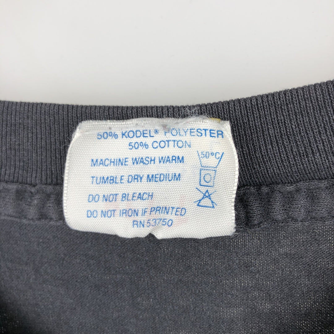 90'S Tee Jays HEF-T Long-Sleeve T-Shirt, Made in USA, Men's Size L (Equivalent), Vintage polyester black type Vintage Second Hand