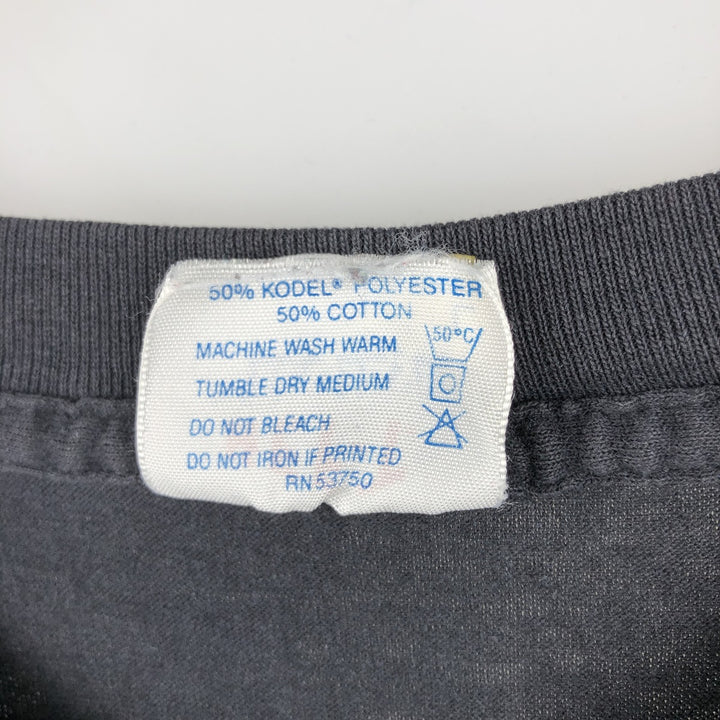 90'S Tee Jays HEF-T Long-Sleeve T-Shirt, Made in USA, Men's Size L (Equivalent), Vintage polyester black type Vintage Second Hand