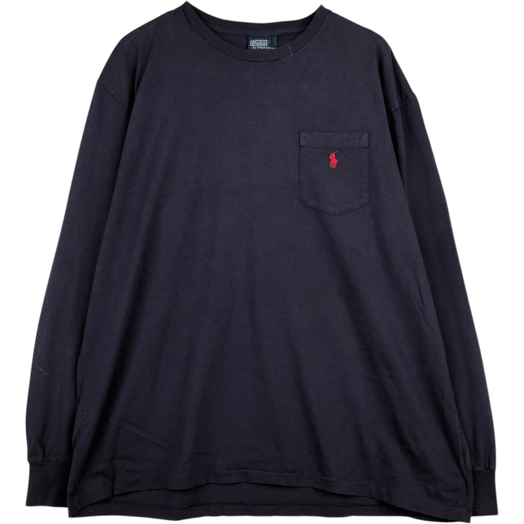 Ralph Lauren POLO by Ralph Lauren long-sleeved T-shirt, men's size L cotton Purple type blue-purple Vintage Second Hand