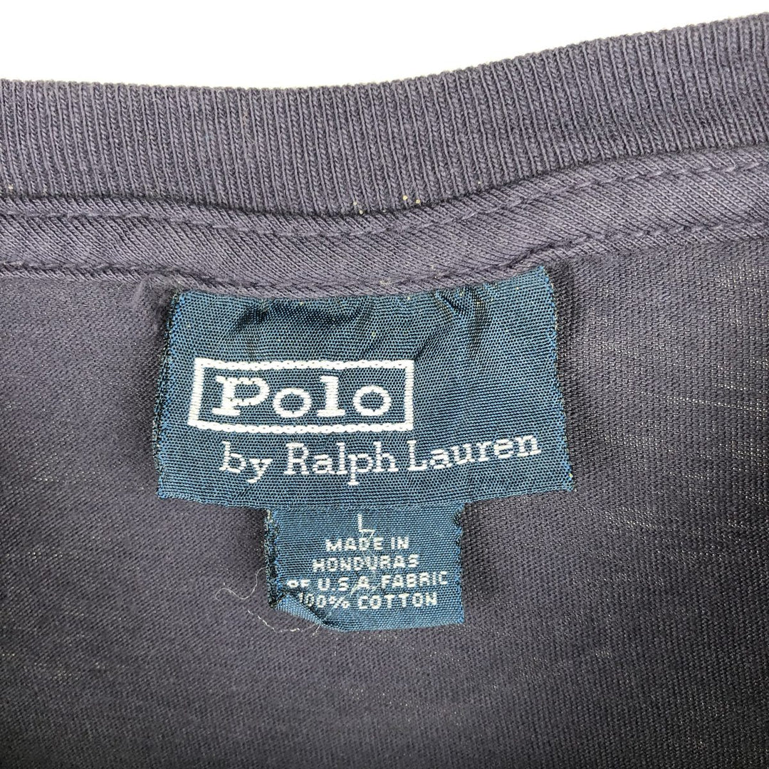 Ralph Lauren POLO by Ralph Lauren long-sleeved T-shirt, men's size L cotton Purple type blue-purple Vintage Second Hand