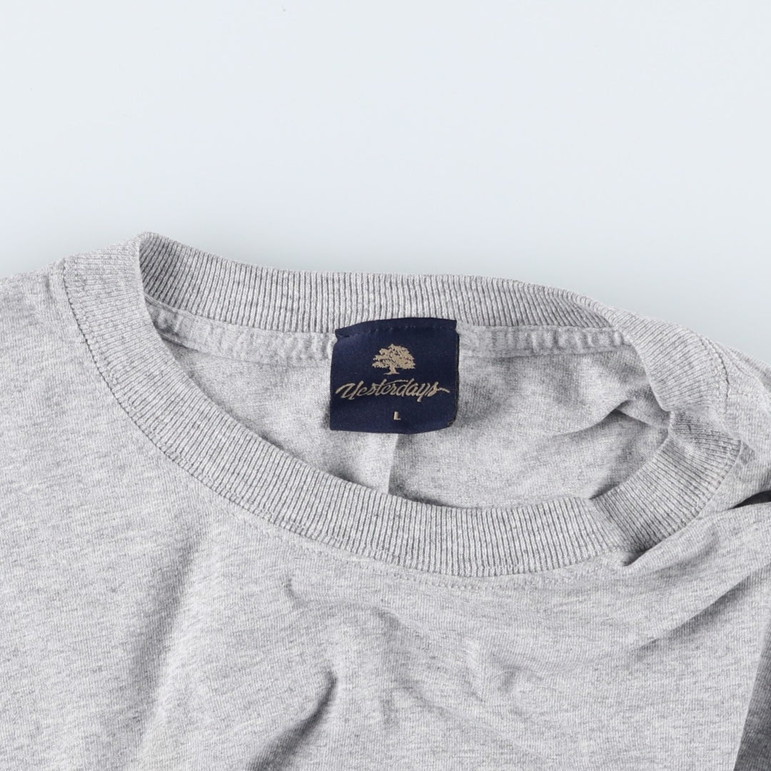 Yesterdays Long-Sleeve T-Shirt, Made in USA, Men's Size L cotton gray type Vintage Second Hand