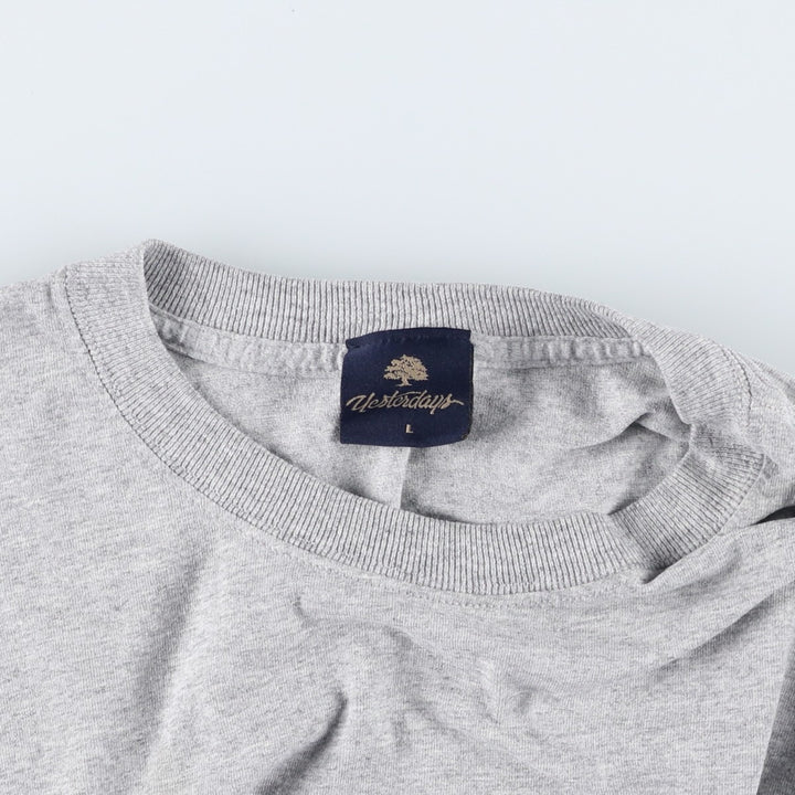 Yesterdays Long-Sleeve T-Shirt, Made in USA, Men's Size L cotton gray type Vintage Second Hand
