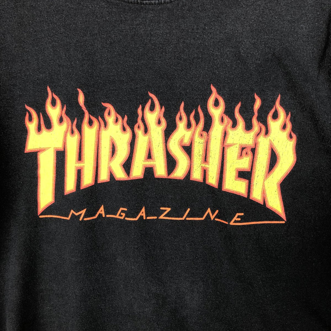 Thrasher Fire Pattern Surf Skate Long-Sleeve T-Shirt (Men's Size M) cotton black type Vintage Second Hand
