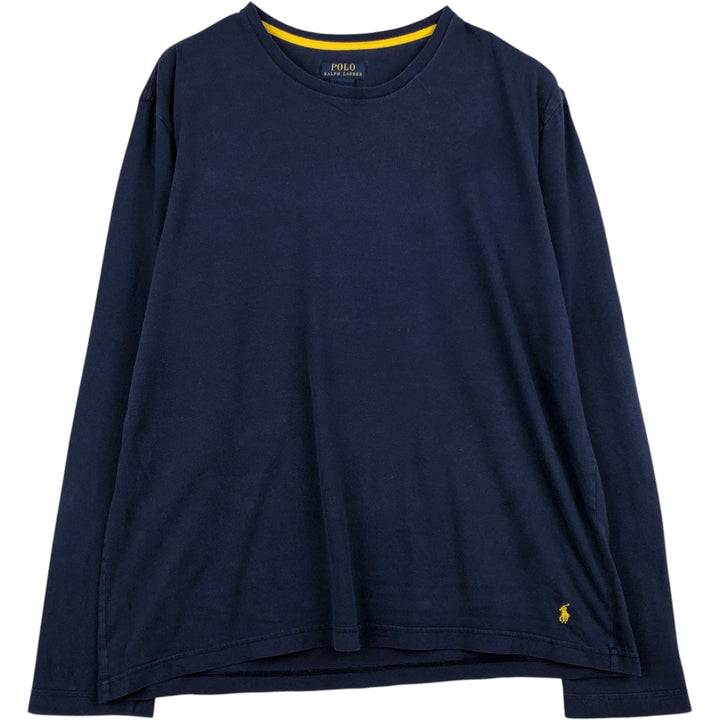 Ralph Lauren POLO RALPH LAUREN long-sleeved T-shirt, men's size L cotton navy blue type Vintage Second Hand