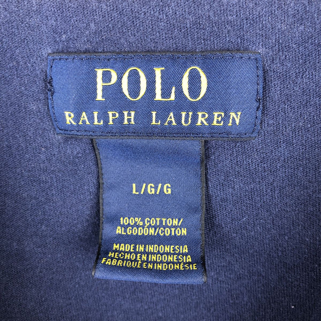 Ralph Lauren POLO RALPH LAUREN long-sleeved T-shirt, men's size L cotton navy blue type Vintage Second Hand