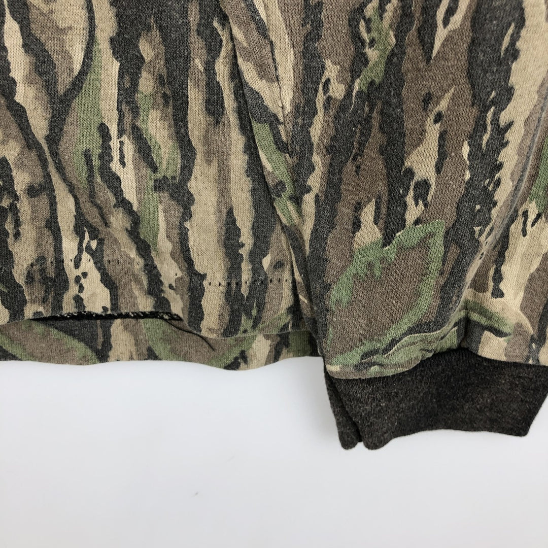 80s-90'S Camouflage Pattern Real Tree Camo Long-Sleeve T-Shirt, Made in USA, Men's XXL Equivalent, Vintage polyester Khaki type Vintage Second Hand