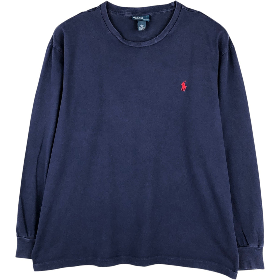 Ralph Lauren POLO by Ralph Lauren long-sleeved T-shirt, men's size L cotton navy blue type Vintage Second Hand