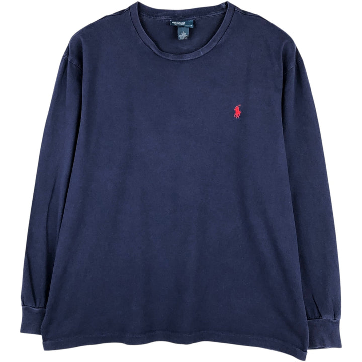 Ralph Lauren POLO by Ralph Lauren long-sleeved T-shirt, men's size L cotton navy blue type Vintage Second Hand