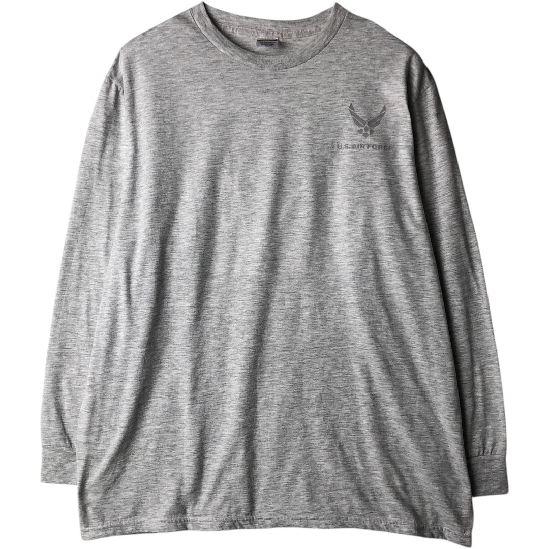 SOFFE US AIR FORCE Military Long-Sleeve T-Shirt, Made in USA, Men's Size XL (approx.) polyester gray type Vintage Second Hand