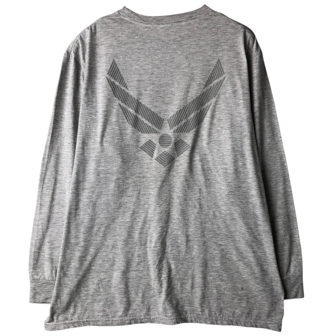 SOFFE US AIR FORCE Military Long-Sleeve T-Shirt, Made in USA, Men's Size XL (approx.) polyester gray type Vintage Second Hand