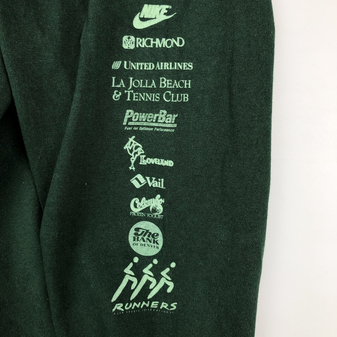 90'S Fruit of the Loom RUN FOR THE ZOO Long-Sleeve T-Shirt, Made in USA, Men's XL equivalent, Vintage cotton Green type dark green Vintage Second Hand