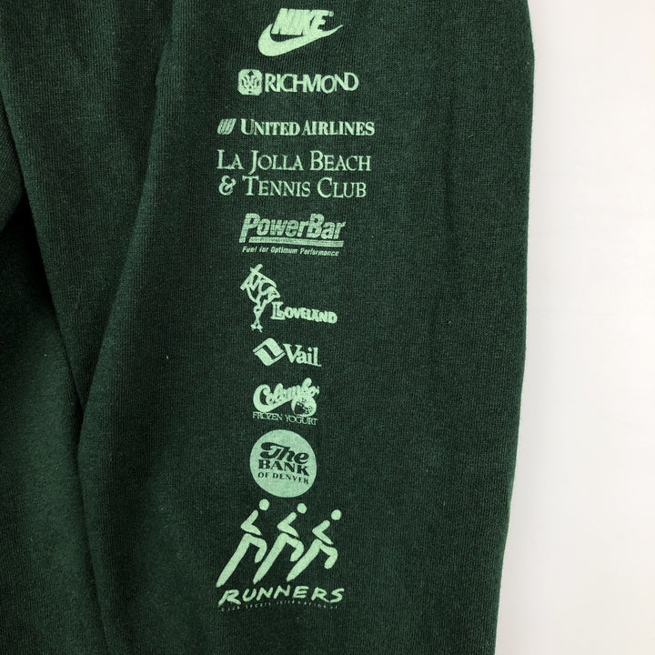 90'S Fruit of the Loom RUN FOR THE ZOO Long-Sleeve T-Shirt, Made in USA, Men's XL equivalent, Vintage cotton Green type dark green Vintage Second Hand