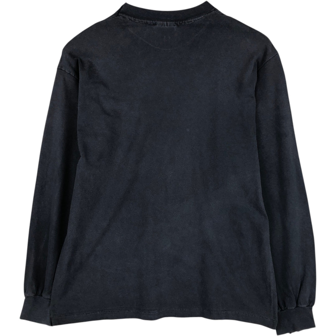 Vintage 1980'S Hanes BEEFY-T Blue Tag Long Sleeve T-Shirt, Made in USA, Men's Size L cotton Charcoal Vintage Second Hand