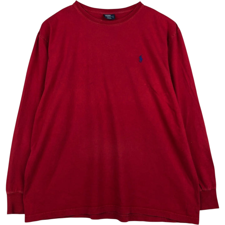 Ralph Lauren POLO by Ralph Lauren long-sleeved T-shirt, men's size L cotton red type Vintage Second Hand