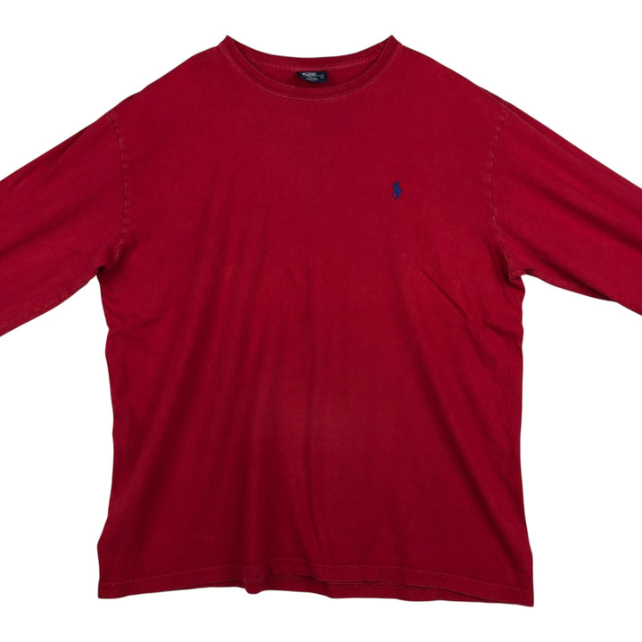 Ralph Lauren POLO by Ralph Lauren long-sleeved T-shirt, men's size L cotton red type Vintage Second Hand