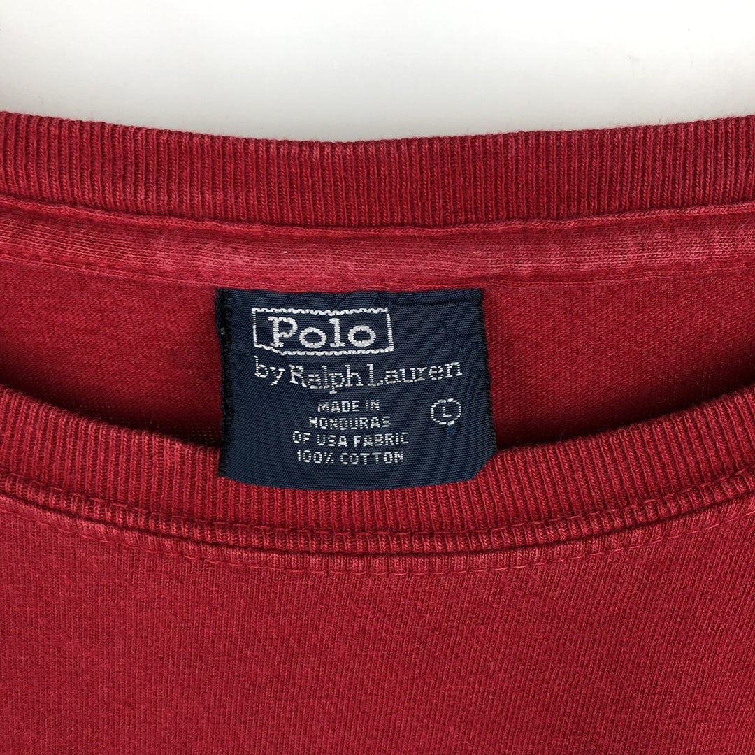 Ralph Lauren POLO by Ralph Lauren long-sleeved T-shirt, men's size L cotton red type Vintage Second Hand