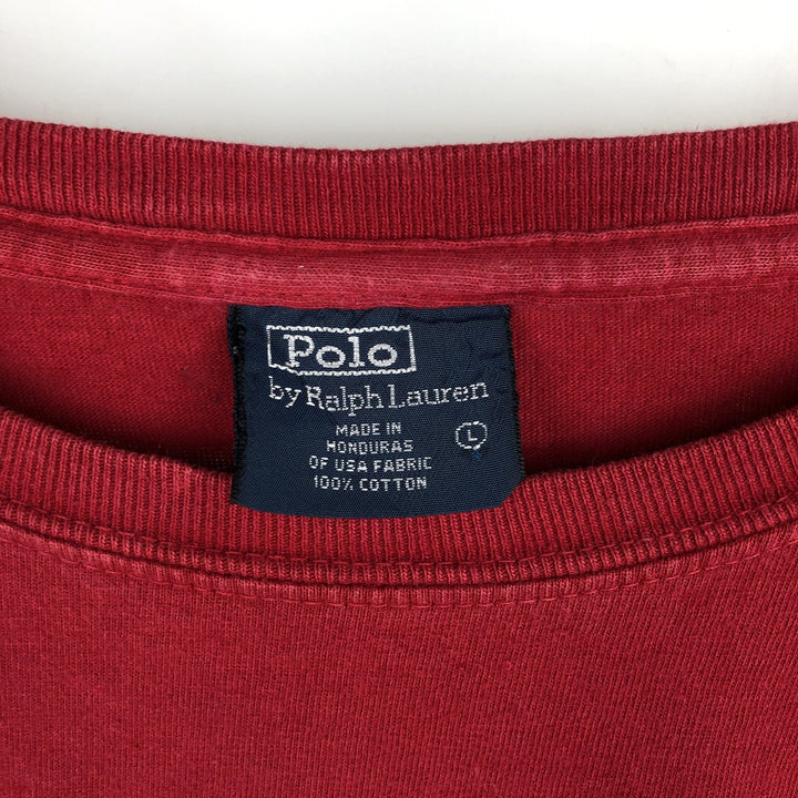Ralph Lauren POLO by Ralph Lauren long-sleeved T-shirt, men's size L cotton red type Vintage Second Hand