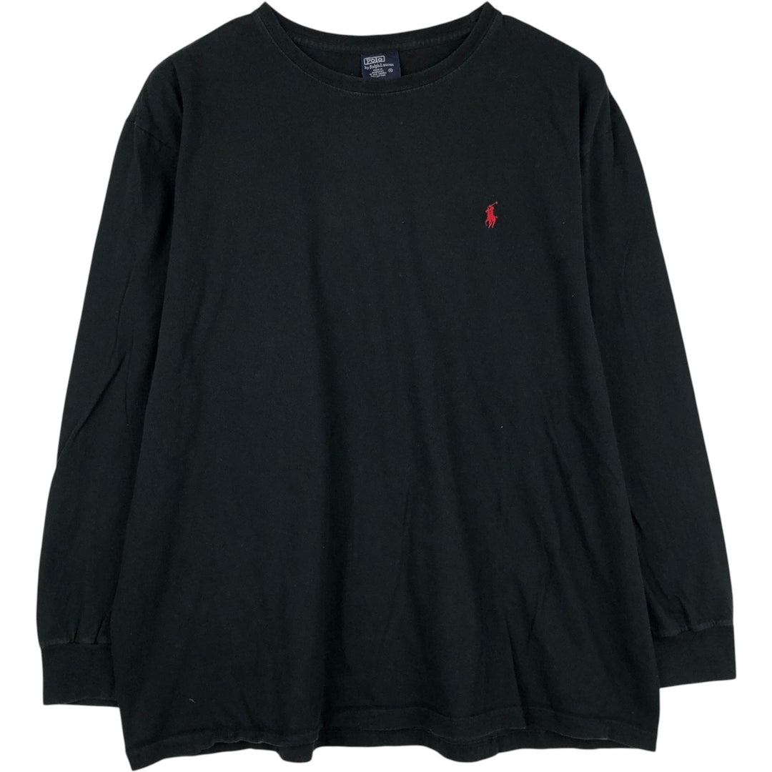 Ralph Lauren POLO by Ralph Lauren long-sleeved T-shirt, men's size XL cotton black type Vintage Second Hand