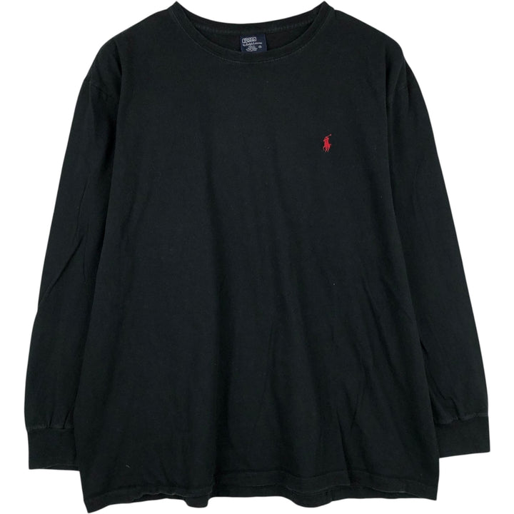 Ralph Lauren POLO by Ralph Lauren long-sleeved T-shirt, men's size XL cotton black type Vintage Second Hand