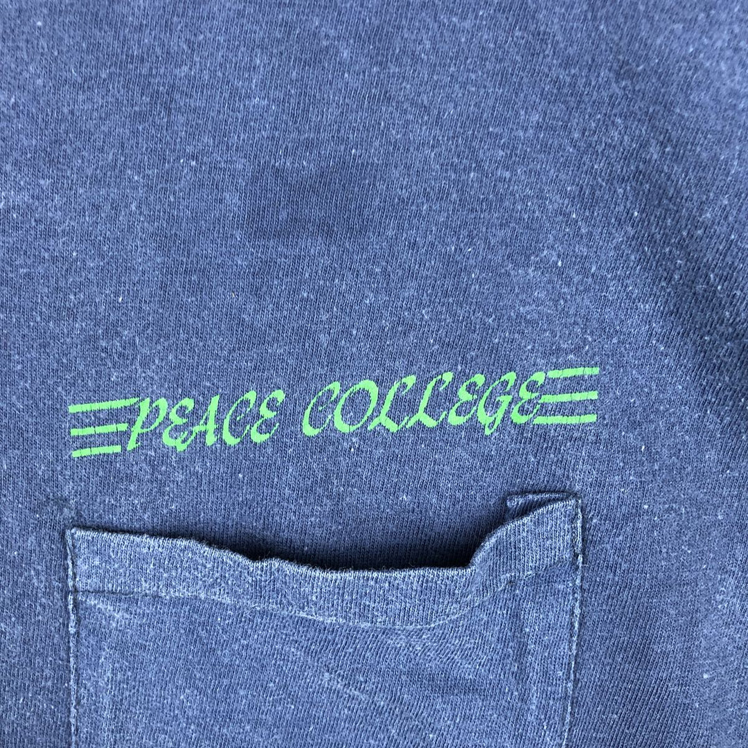 80s-90'S Collegiate Pacific Long-Sleeve T-Shirt, Made in USA, Men's Size M (Equivalent), Vintage cotton navy blue type Vintage Second Hand