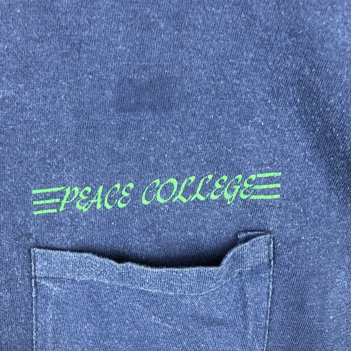 80s-90'S Collegiate Pacific Long-Sleeve T-Shirt, Made in USA, Men's Size M (Equivalent), Vintage cotton navy blue type Vintage Second Hand