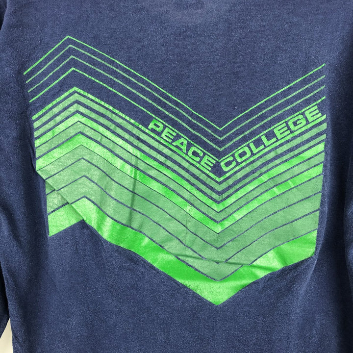 80s-90'S Collegiate Pacific Long-Sleeve T-Shirt, Made in USA, Men's Size M (Equivalent), Vintage cotton navy blue type Vintage Second Hand