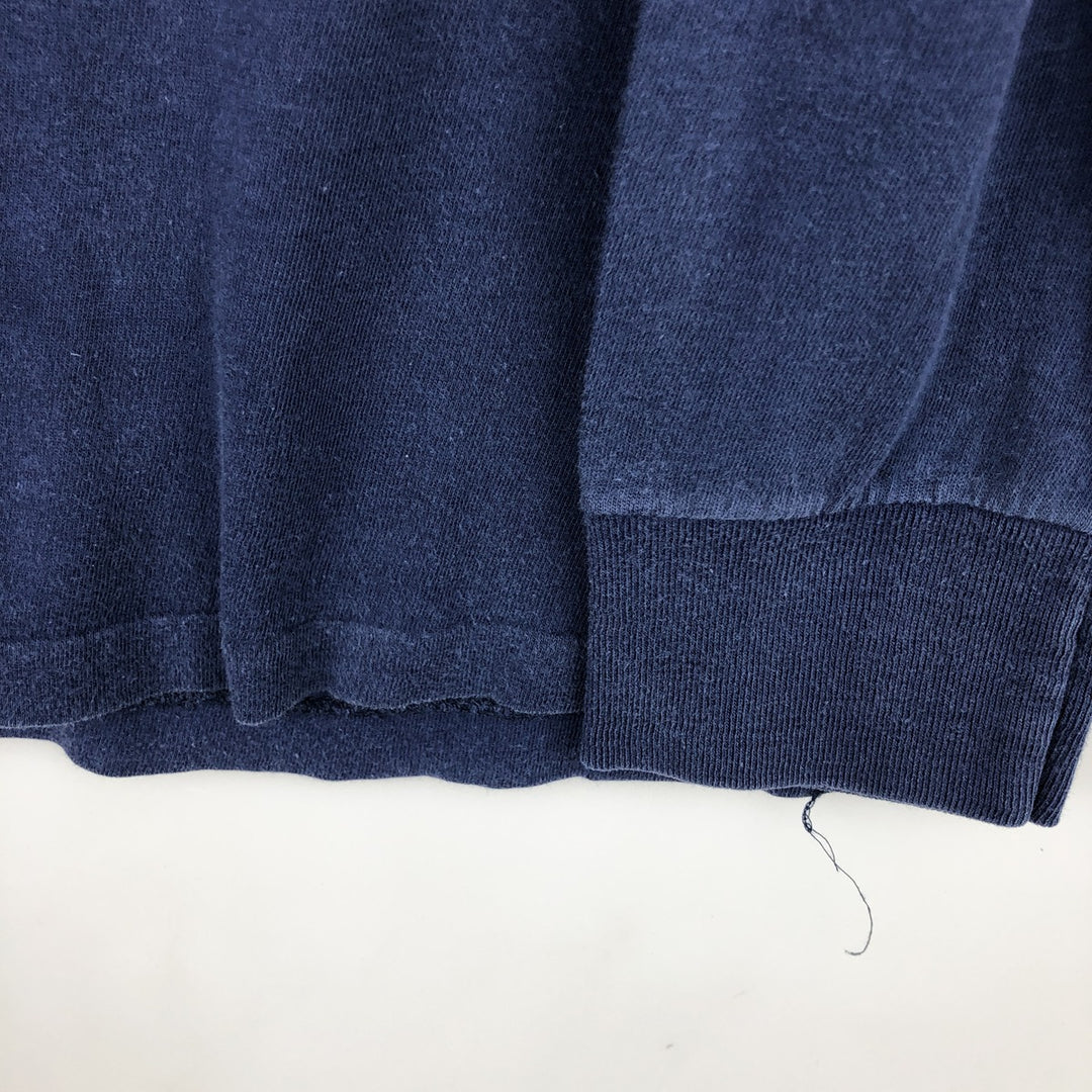80s-90'S Collegiate Pacific Long-Sleeve T-Shirt, Made in USA, Men's Size M (Equivalent), Vintage cotton navy blue type Vintage Second Hand