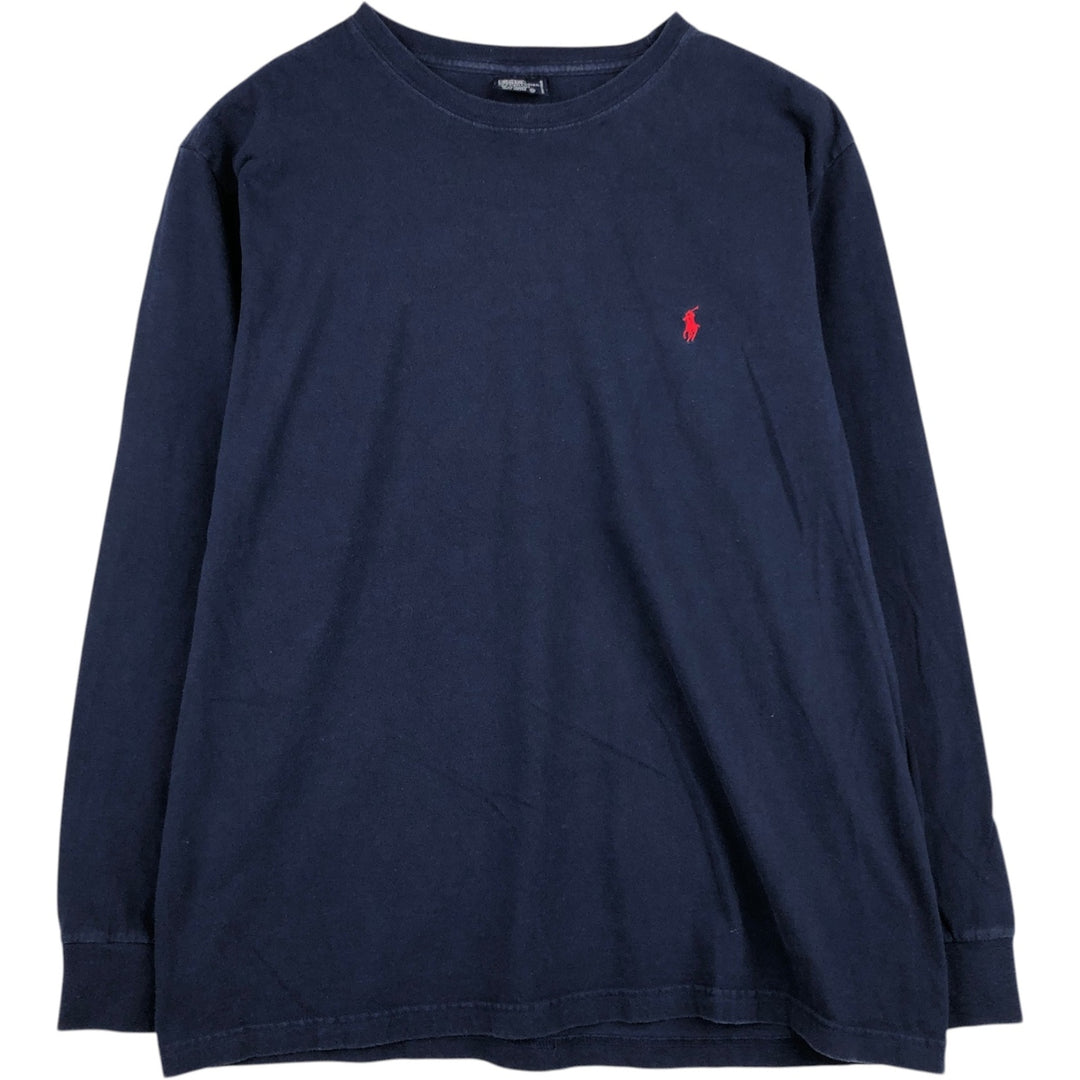 Ralph Lauren POLO by Ralph Lauren long-sleeved T-shirt, men's size M cotton navy blue type Vintage Second Hand