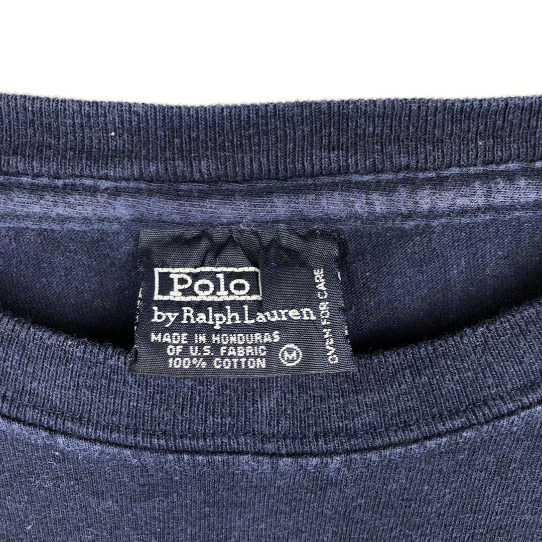 Ralph Lauren POLO by Ralph Lauren long-sleeved T-shirt, men's size M cotton navy blue type Vintage Second Hand