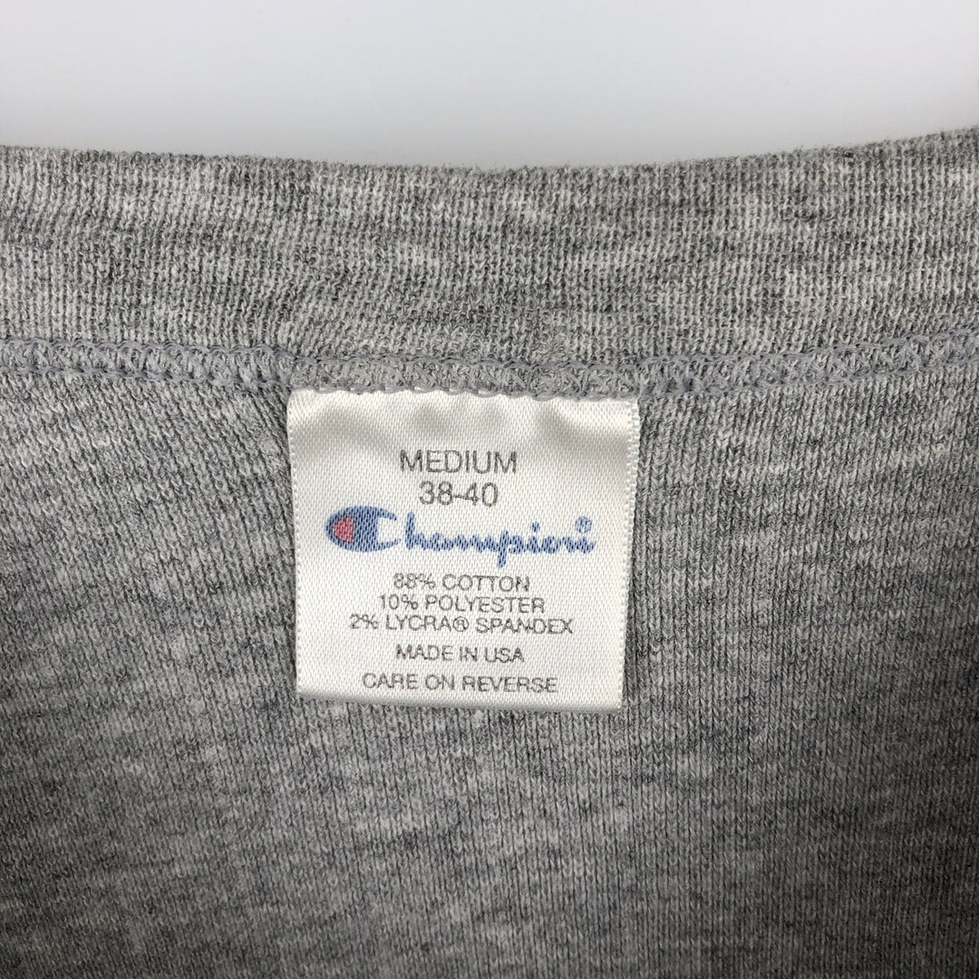 Champion Long-Sleeve T-Shirt, Made in USA, Men's Size M cotton gray type Vintage Second Hand