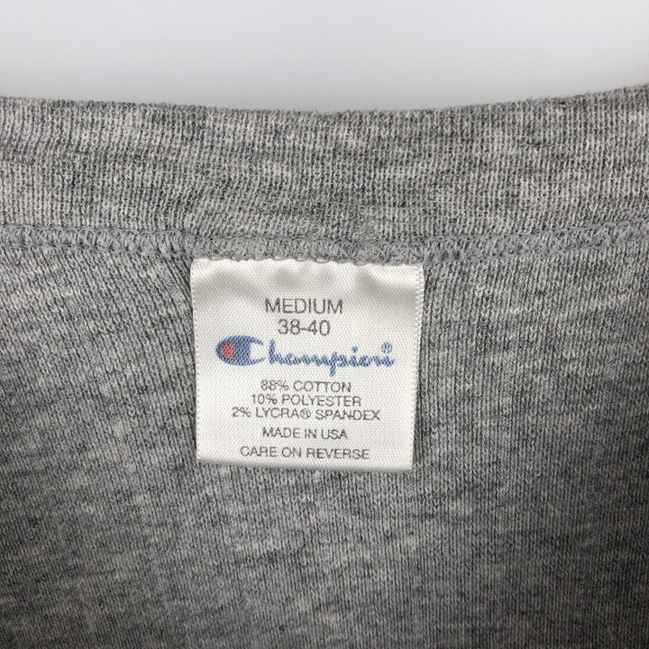 Champion Long-Sleeve T-Shirt, Made in USA, Men's Size M cotton gray type Vintage Second Hand