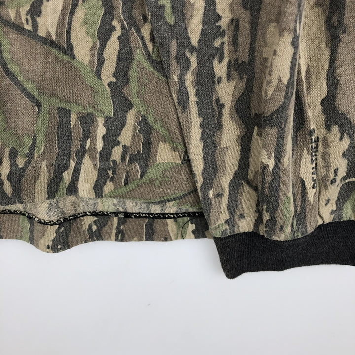 80s-90'S Camouflage Pattern Real Tree Camo Long-Sleeve T-Shirt, Made in USA, Men's XXL Equivalent, Vintage cotton Khaki type Vintage Second Hand