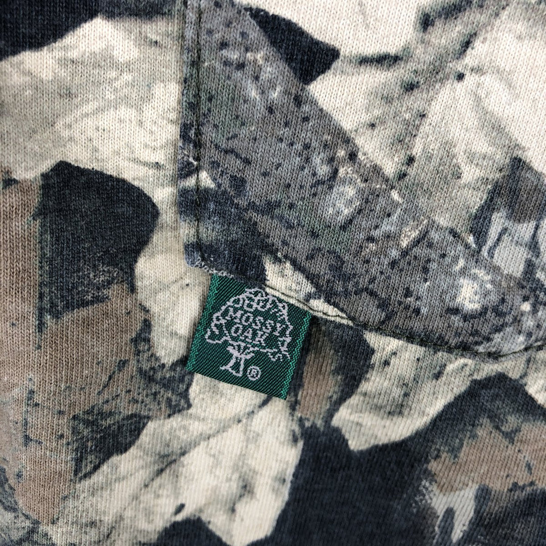 80'S Mossy Oak Real Tree Camo Long-Sleeve T-Shirt, Made in USA, Men's XL (approx.) Vintage cotton Khaki type Vintage Second Hand