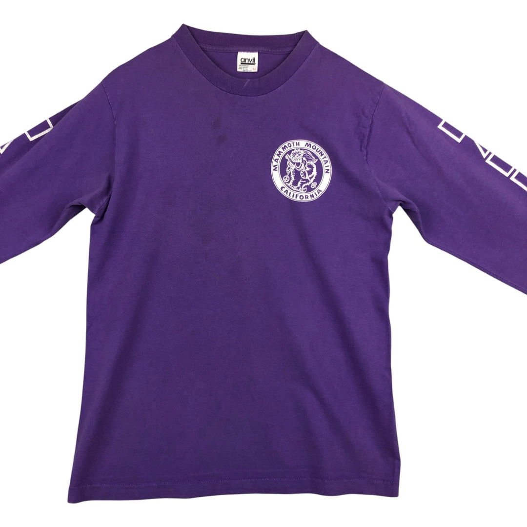 90'S Anvil Long Sleeve T-Shirt, Made in USA, Men's L Size, Vintage cotton purple type Vintage Second Hand