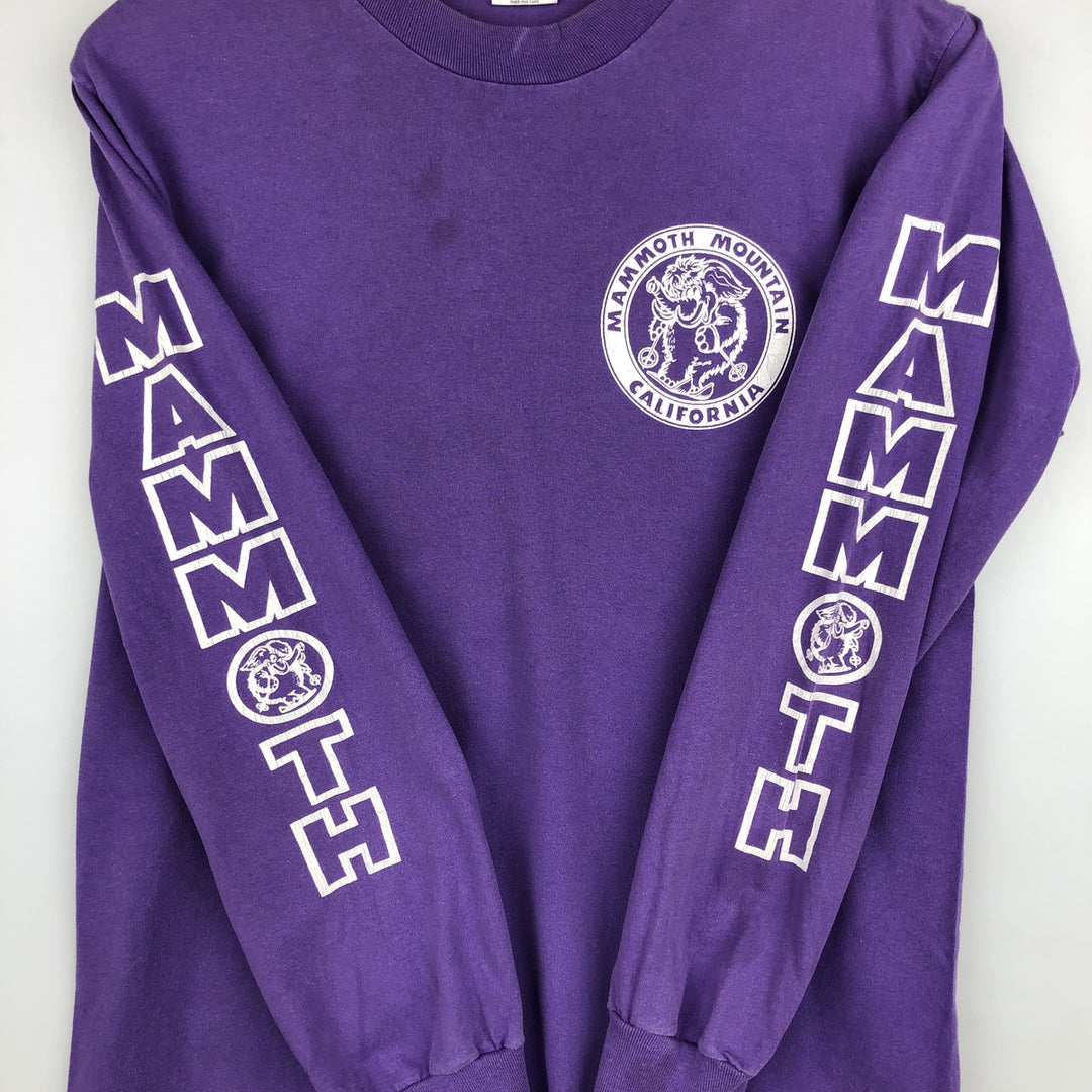 90'S Anvil Long Sleeve T-Shirt, Made in USA, Men's L Size, Vintage cotton purple type Vintage Second Hand