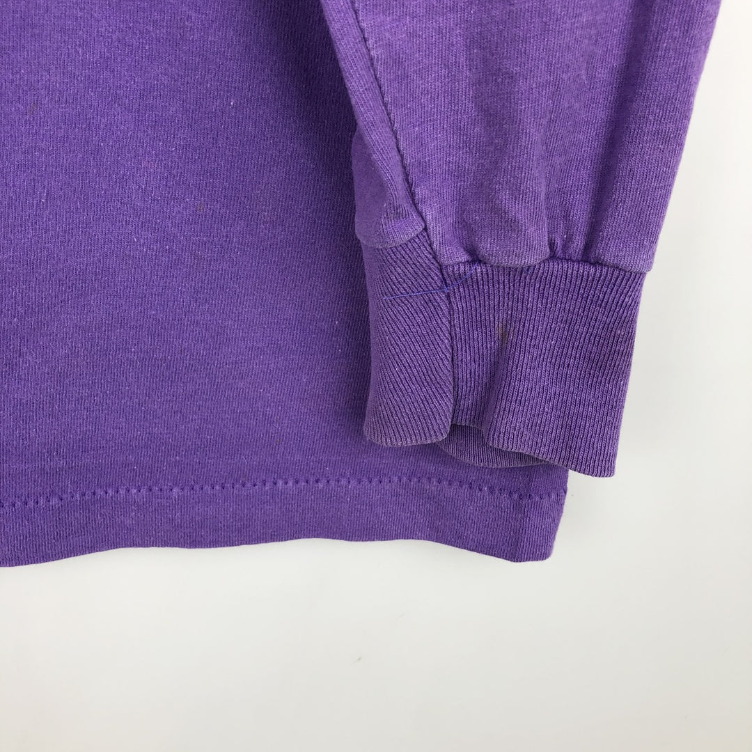 90'S Anvil Long Sleeve T-Shirt, Made in USA, Men's L Size, Vintage cotton purple type Vintage Second Hand