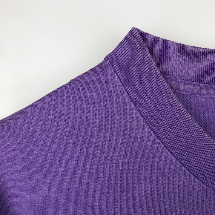 90'S Anvil Long Sleeve T-Shirt, Made in USA, Men's L Size, Vintage cotton purple type Vintage Second Hand