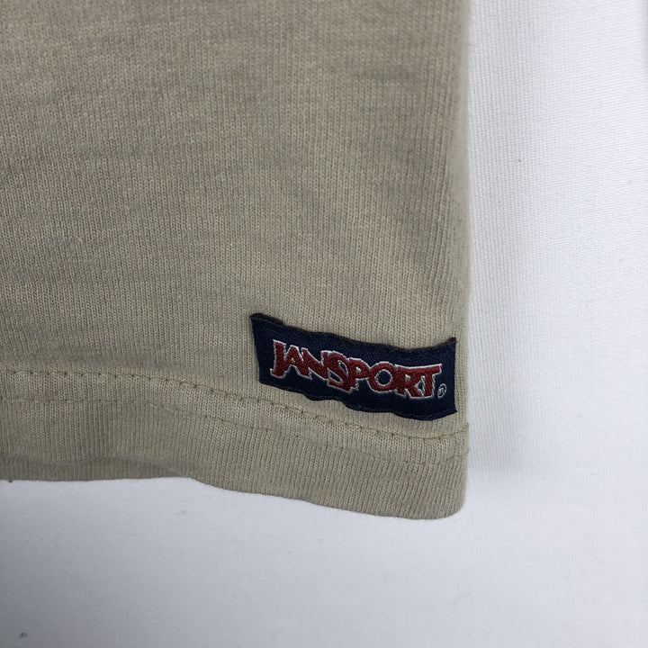 90'S Jansport Bear Pattern Long-Sleeve T-Shirt, Made in USA, Men's Size L (Equivalent), Vintage cotton Beige type Vintage Second Hand