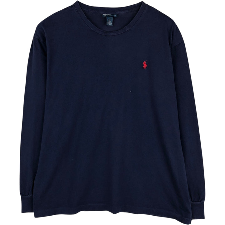 Ralph Lauren POLO by Ralph Lauren long-sleeved T-shirt, men's size L cotton navy blue type Vintage Second Hand
