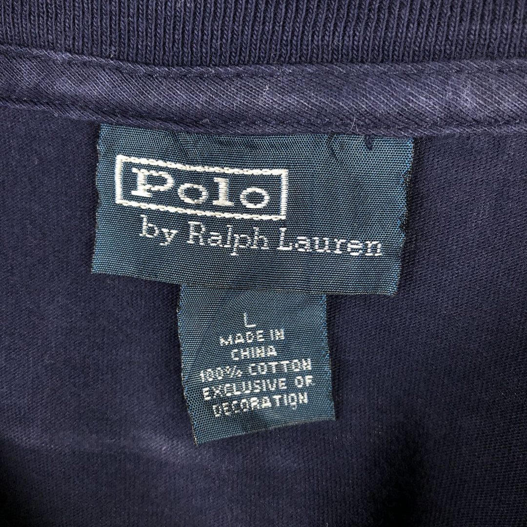 Ralph Lauren POLO by Ralph Lauren long-sleeved T-shirt, men's size L cotton navy blue type Vintage Second Hand