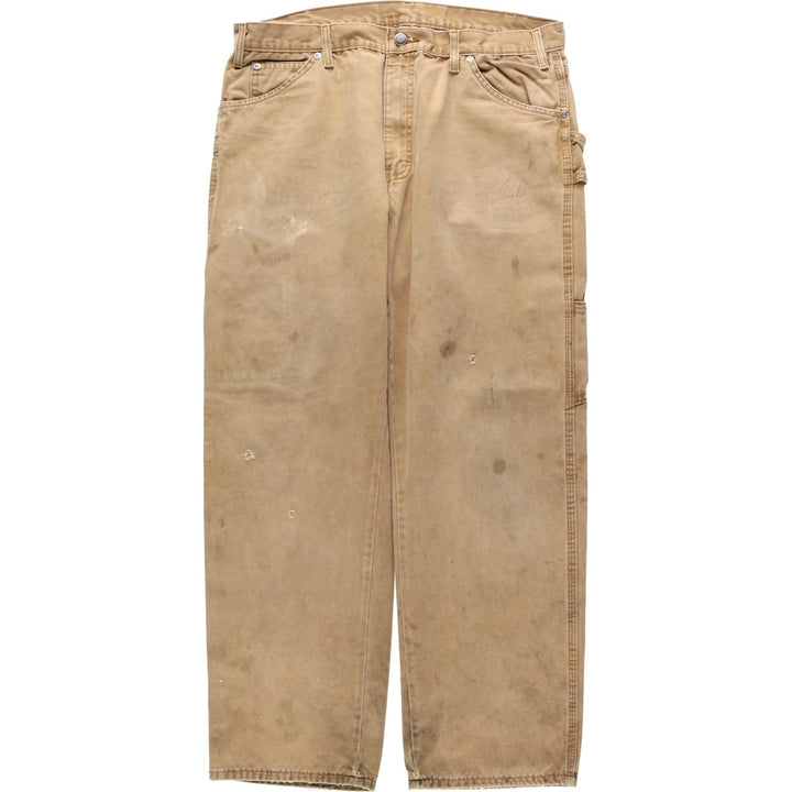 Dickies Relaxed Fit Duck Painter Pants, Men's, W36 equivalent cotton brown type Vintage Second Hand