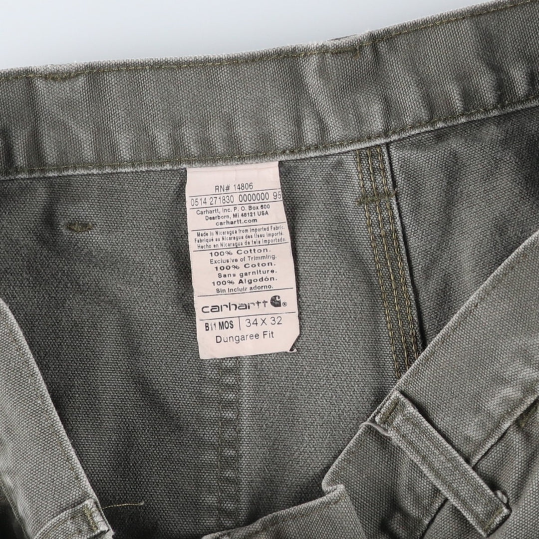 Carhartt Dungaree Fit Duck Painter Pants, Men's, W35 equivalent cotton Khaki type Vintage Second Hand