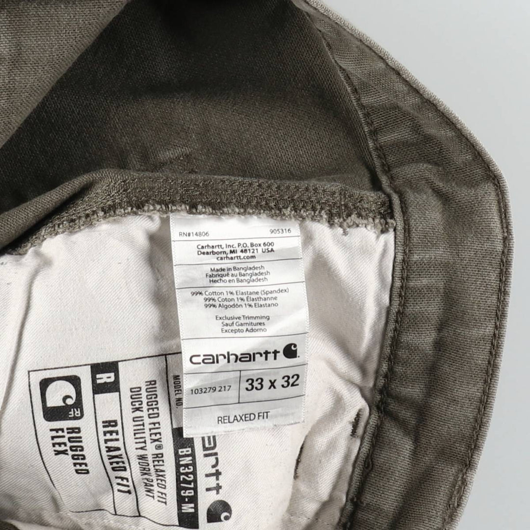 Carhartt Relaxed Fit Duck Painter Pants, Men's, Size W34 (approx.), Zipper Fly cotton Khaki type Vintage Second Hand